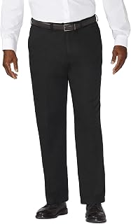 Haggar Work To Weekend Hidden Expandable Waist No Iron Flat Front Pant - Flat Front Pant with Hidden Expandable Waistband Non-Iron Men