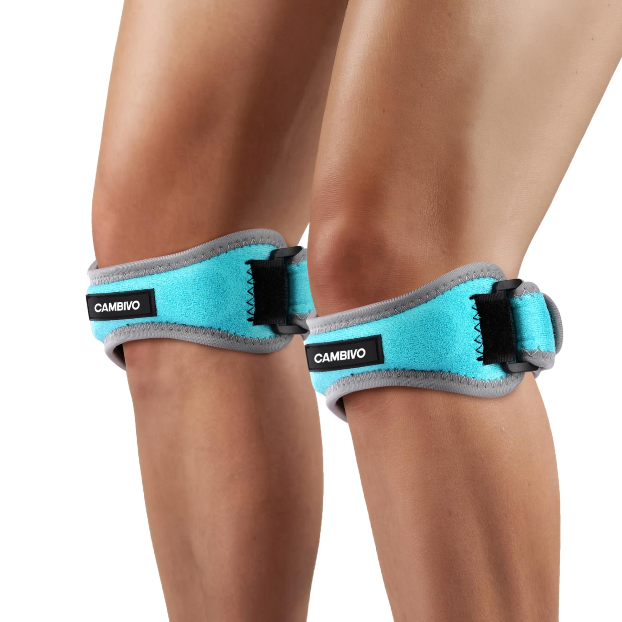 CAMBIVO Adjustable Knee Brace x2, Patellar Tape, Meniscus and Ligament Knee Pads