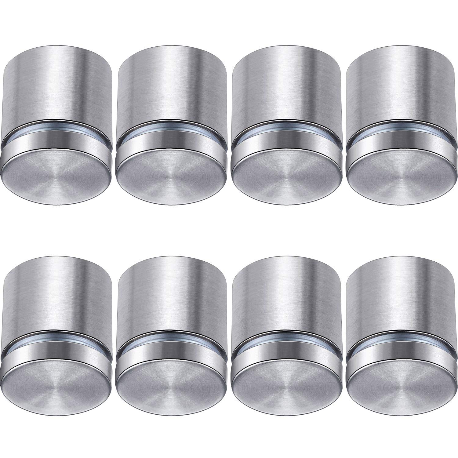 Pelopy 8 Pcs Sign Standoff Screw Wall Mounts, 1 X 1 Inch,Silver | Stainless Stee