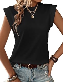 Zeagoo Basic Top for Women Summer T-Shirt with Cap Sleeve Blouse