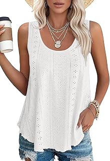VUTRU Canotte da donna senza maniche con occhielli allentati casual estivi fluidi collo quadrato vestiti per vacanze in spiaggia 2025