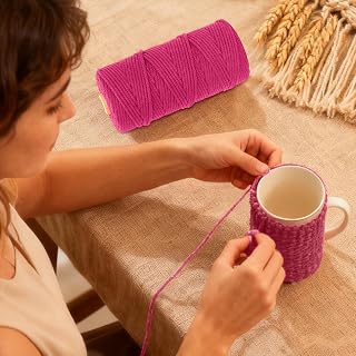 Cotton Yarn, Soft Rope Craft for Macrame Making, DIY Projects, Knitting and More, Perfect for Wall Hanging and Home Decor