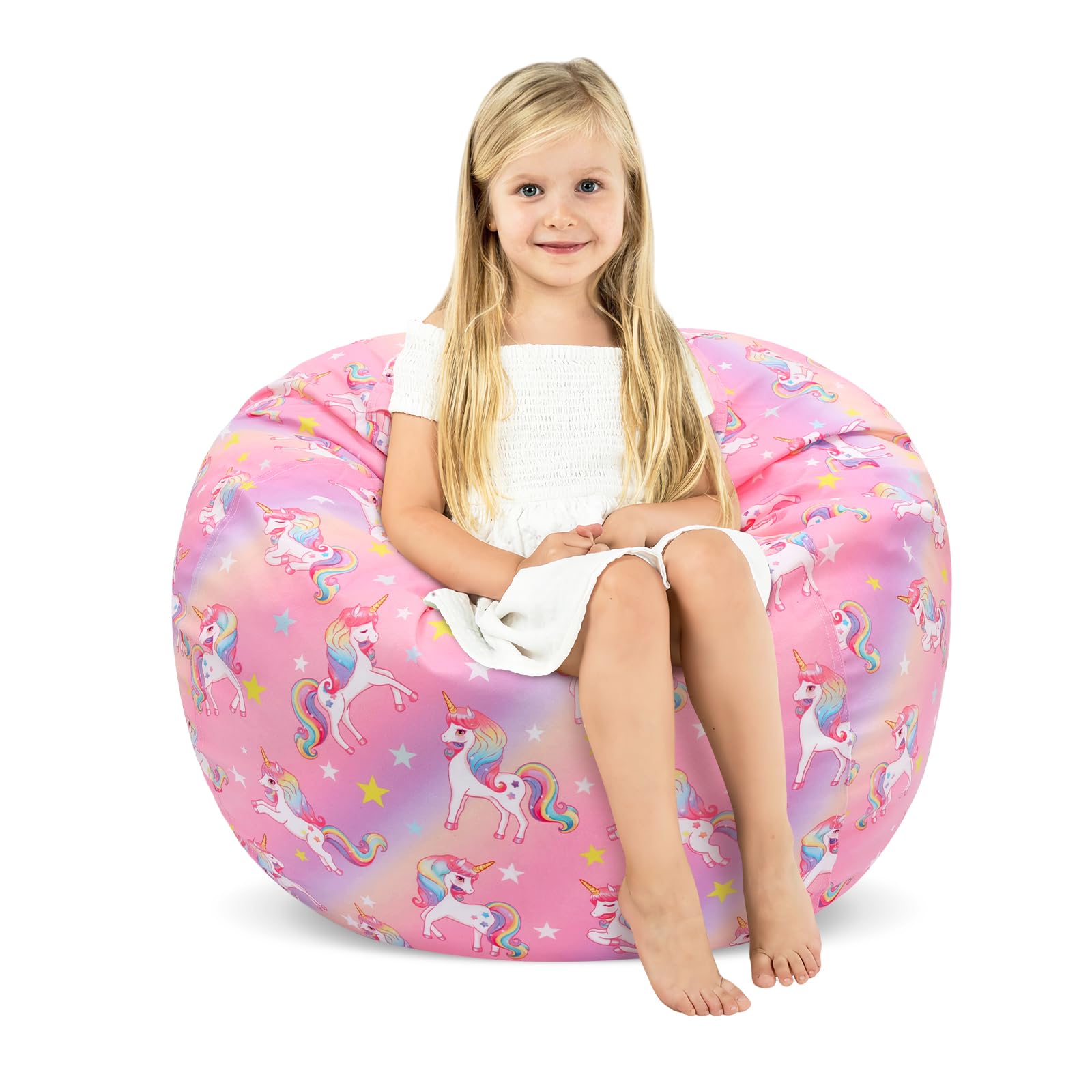 Bean Bag Chair for Kids Stuffed Animal Storage Beanbag Chairs,Toddler Toy Storag