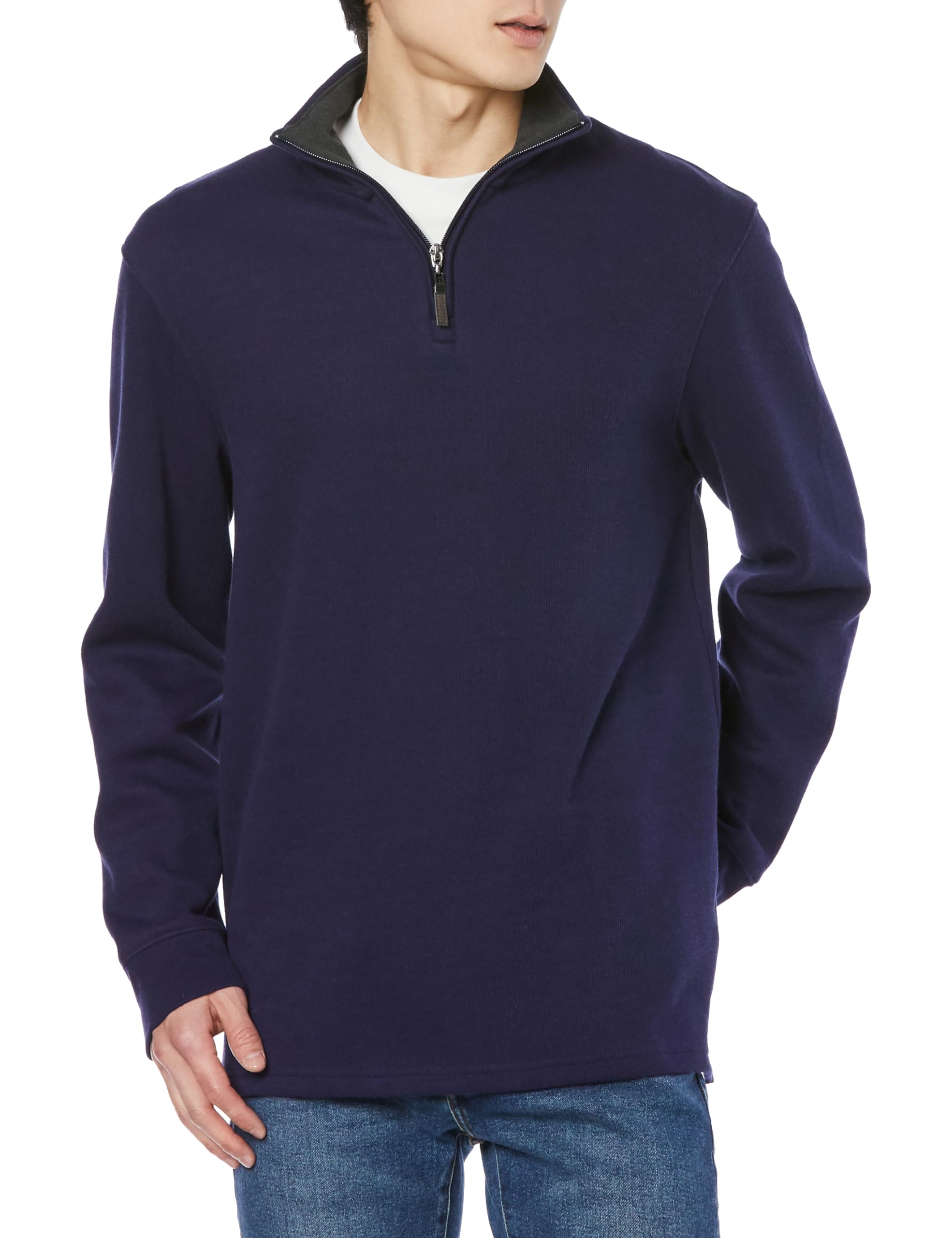Amazon Essentials Men's French Rib Sweater, Quarter Zip