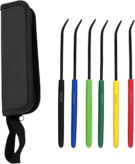 MEKIBOT Hardness Test File Set, Set of 6 Color Coded HRC 40-65 | High carbon steel with non-slip handles for Steel Testing, comes with zippered storage pouch for on-site hardness checks