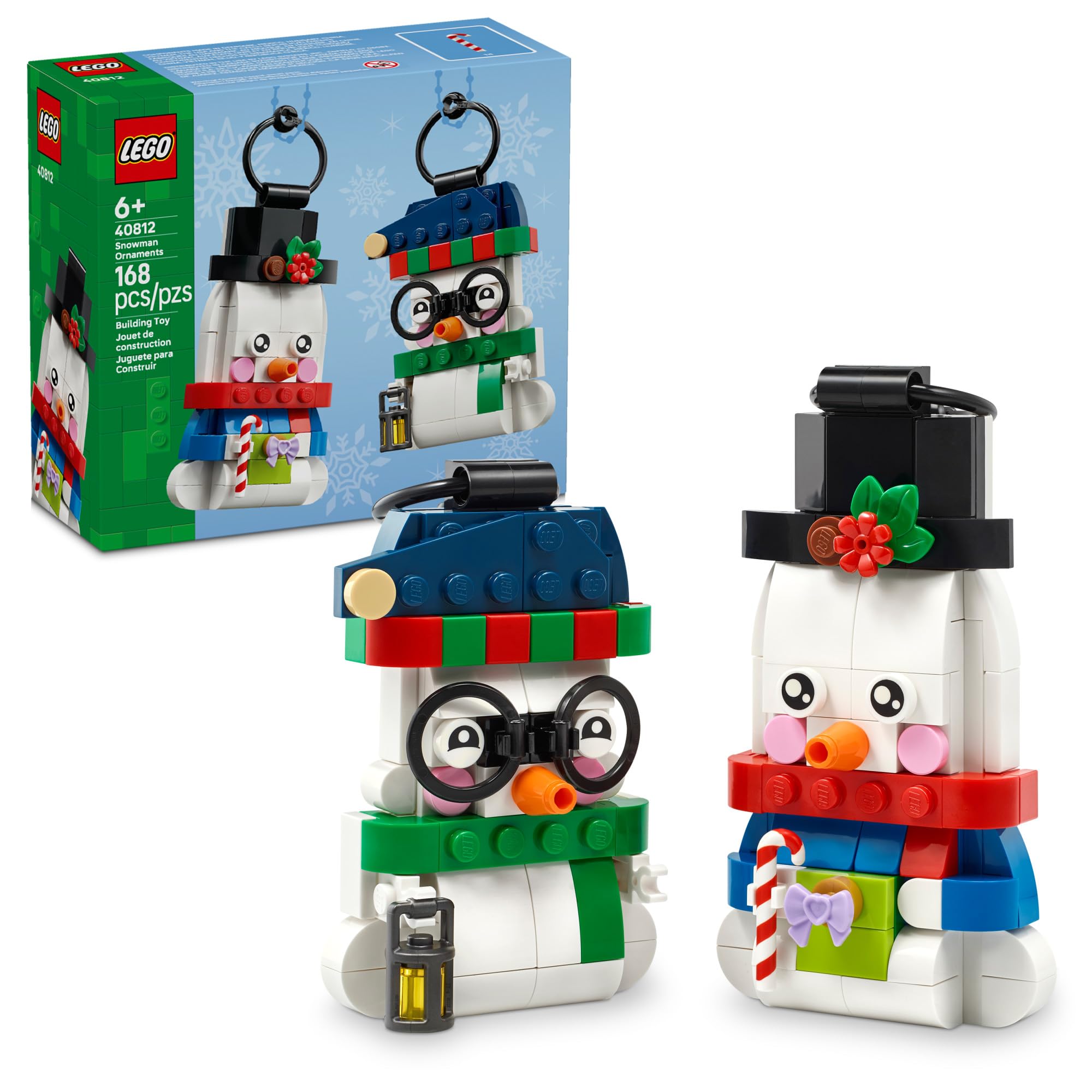 LEGO Snowman Ornaments 40812 | Christmas Craft, Building Toys, Girls & Boys, Age