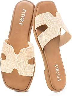 FITORY Sandali da donna Slide, Piazza Moda Open Toe Appartamenti con