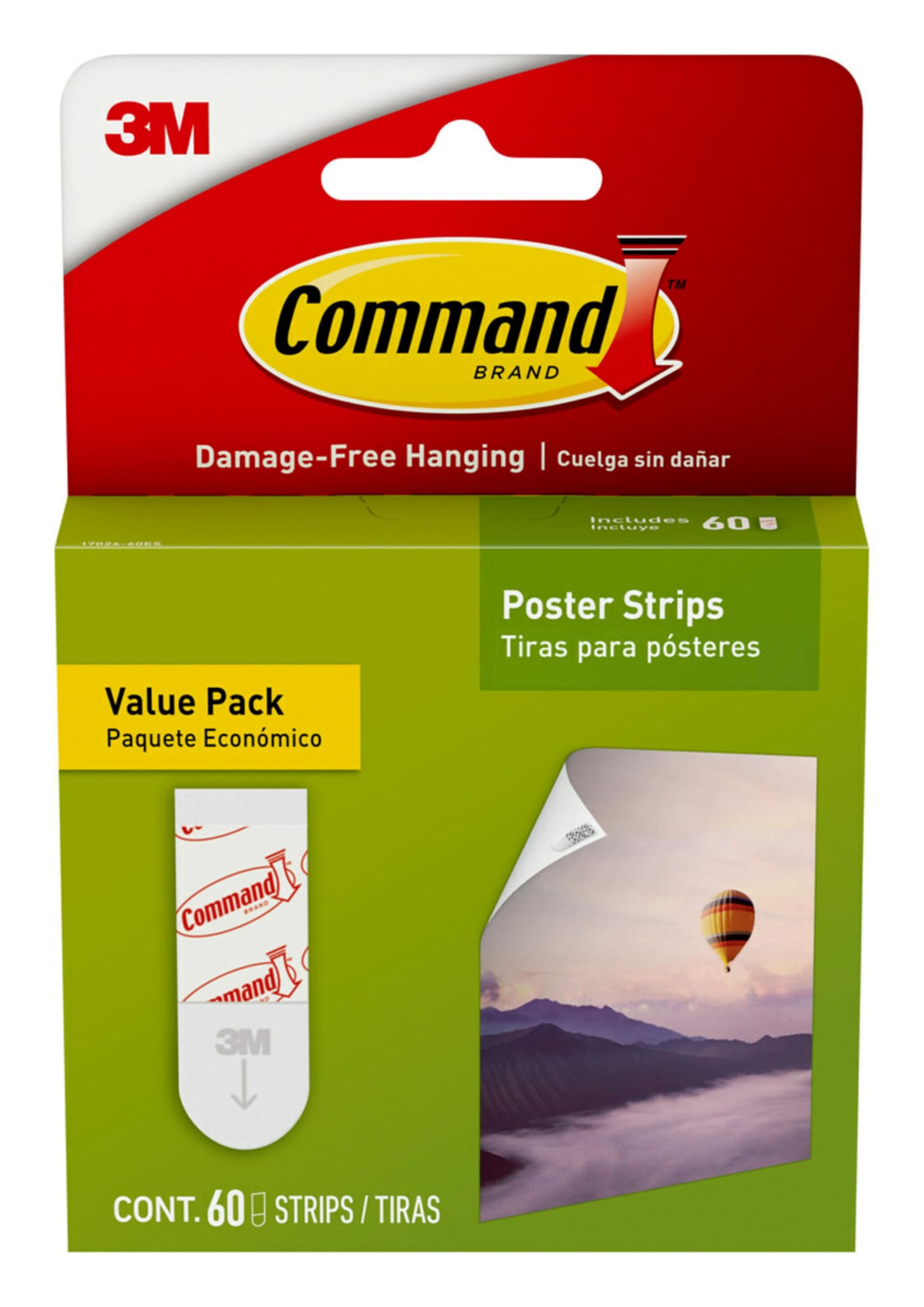 Command Poster Strips, 60 Strips | Damage-Free Hanging Poster Hangers, No Tools 