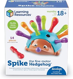 Learning Resources Spike The Fine Motor Hedgehog, Toddler Learning Toys, Fine Motor and Sensory Toys, Educational Toys for Toddlers, Montessori Toys, Ages 18+ Months,14 Pieces