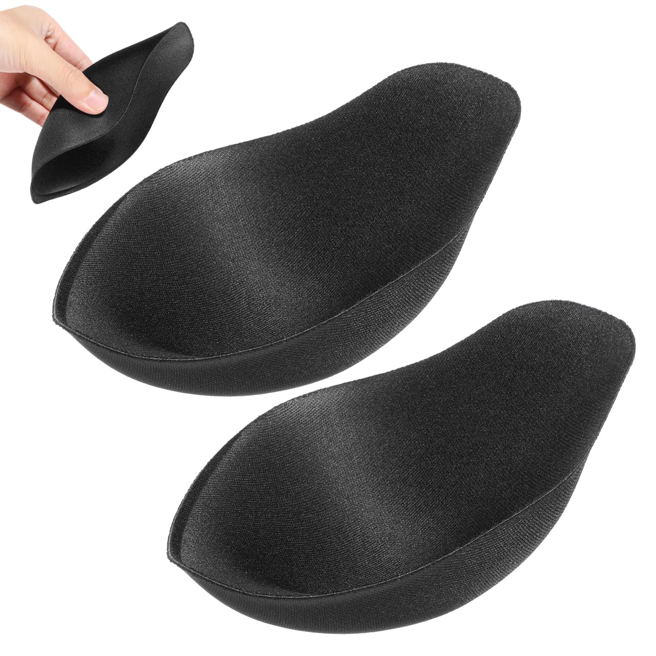 VANZACK 2Pcs Swimwear Bulge Pouch Pads Black Polyester 3D Swimming Trunk Inserts