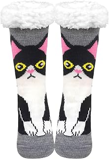 LOFIR Cuddly Socks Slippers Socks for Women: Winter Warm Stopper Socks ABS Sole Non-Slip Thermal Socks Thick Christmas Socks for Christmas Gifts 1 Pair