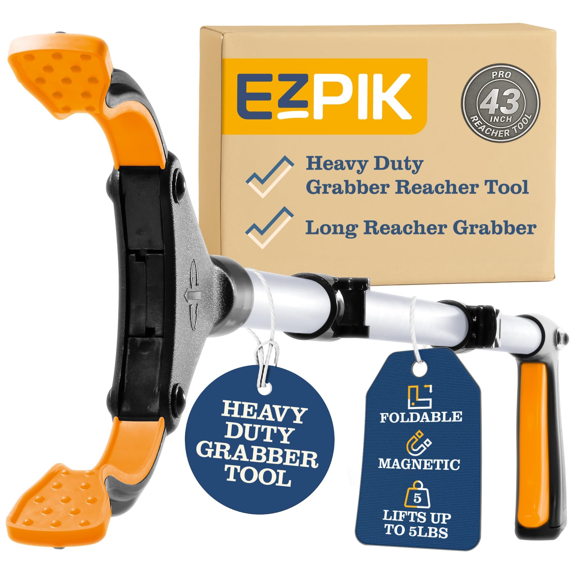 EZPIK Pro 43" Foldable Grabber Reacher Tool for Seniors - Grabbers for Elderly R