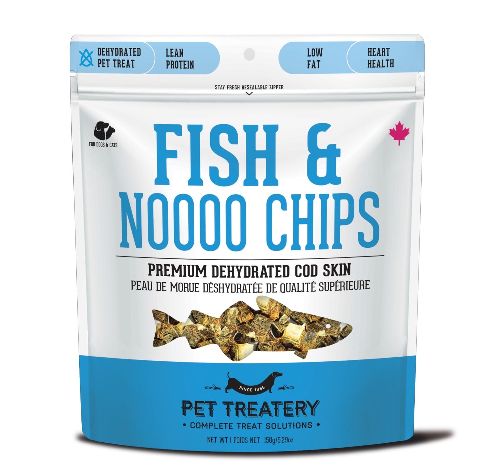 The Granville Island Pet Treatery Dehydrated Cod Skin for Dogs & Cats (150g, Pac