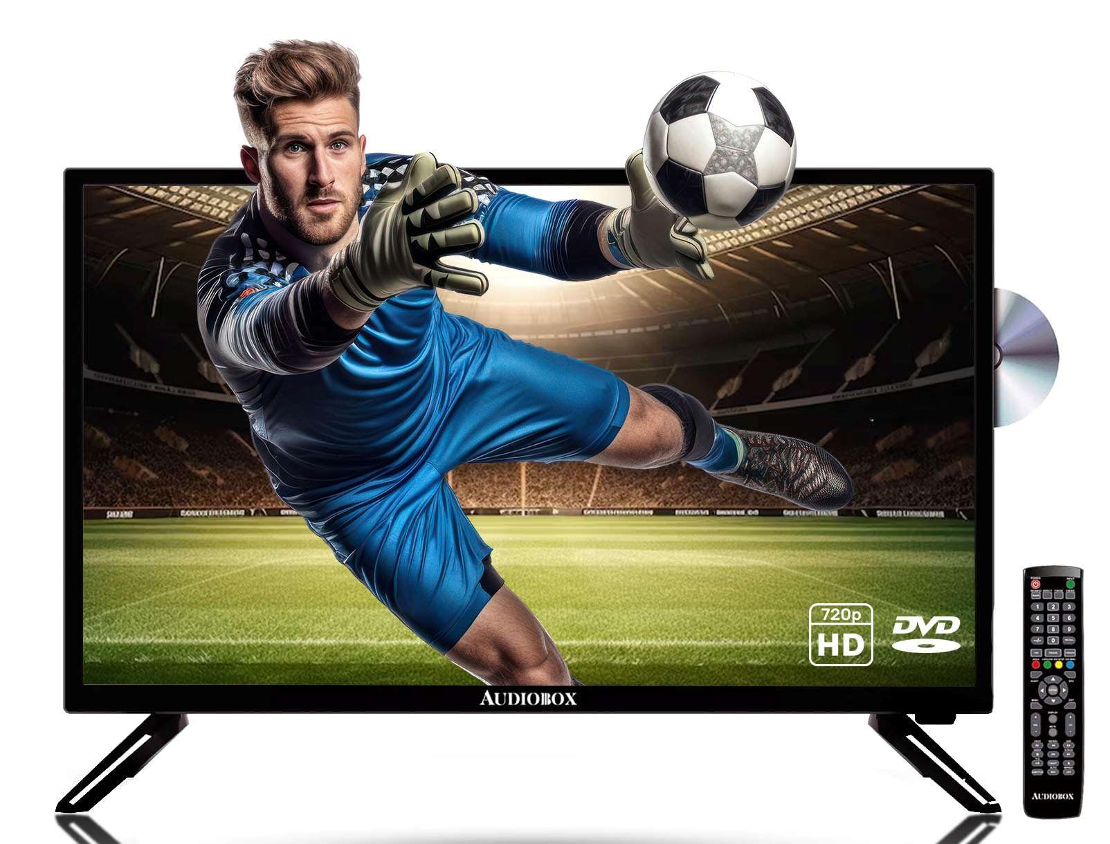 Audiobox TV with Built-in DVD Player, LED HDTV, 24-Inch | 1366×768 HD Resolution