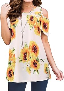 Women Off Shoulder Blouse Short Sleeve Casual Loose Fit Summer Spring