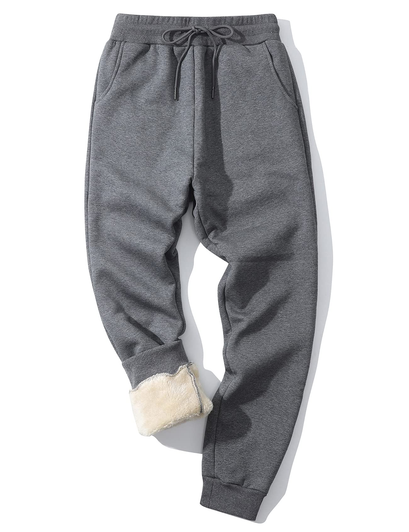 Gihuo Men's Winter Warm Fleece Pants Sherpa Fleece Lined Jogger Pants Sweatpants