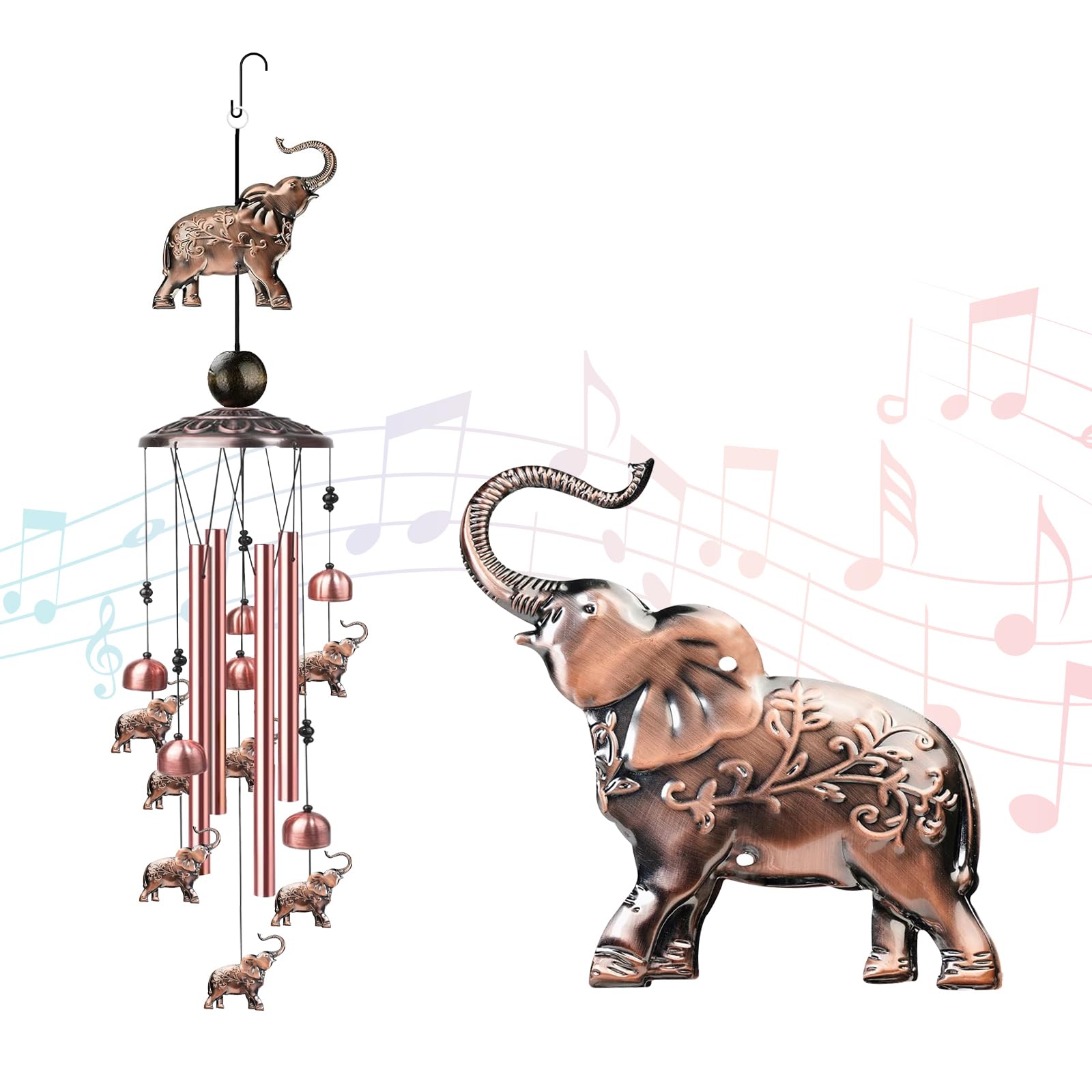 ZEFOXETO Wind Chimes for Outside, Metal Memorial Wind Chimes with S Hook for Hom