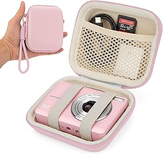 CVVD Digital Camera Case for Kodak PIXPRO FZ55 FZ45 - Pink | Hard EVA Protective Shell, Fit CAMKORY Compact Digital Cameras, Compact for Travel and Daily Carry