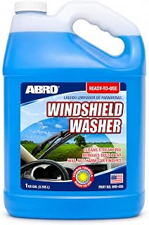 ABRO Windshield Washer Fluid 1 Gallon, Streak-Free Bug Remover, 1 Pack | Ready-to-use, streak-free, removes bugs and road grime
