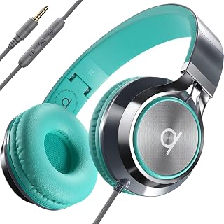 ARTIX Wired Headphones with Mic - Corded Headphones for Kids, Teens & Adults with Microphone & Volume Control, Plug in Head Phones Wire for Laptop, Computer, Chromebook, School, Tablet 3.5mm Aux Cord