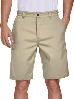 PULI Men's Golf Hybrid Dress Shorts Stretch Flat Front Quick Dry 10” Inseam