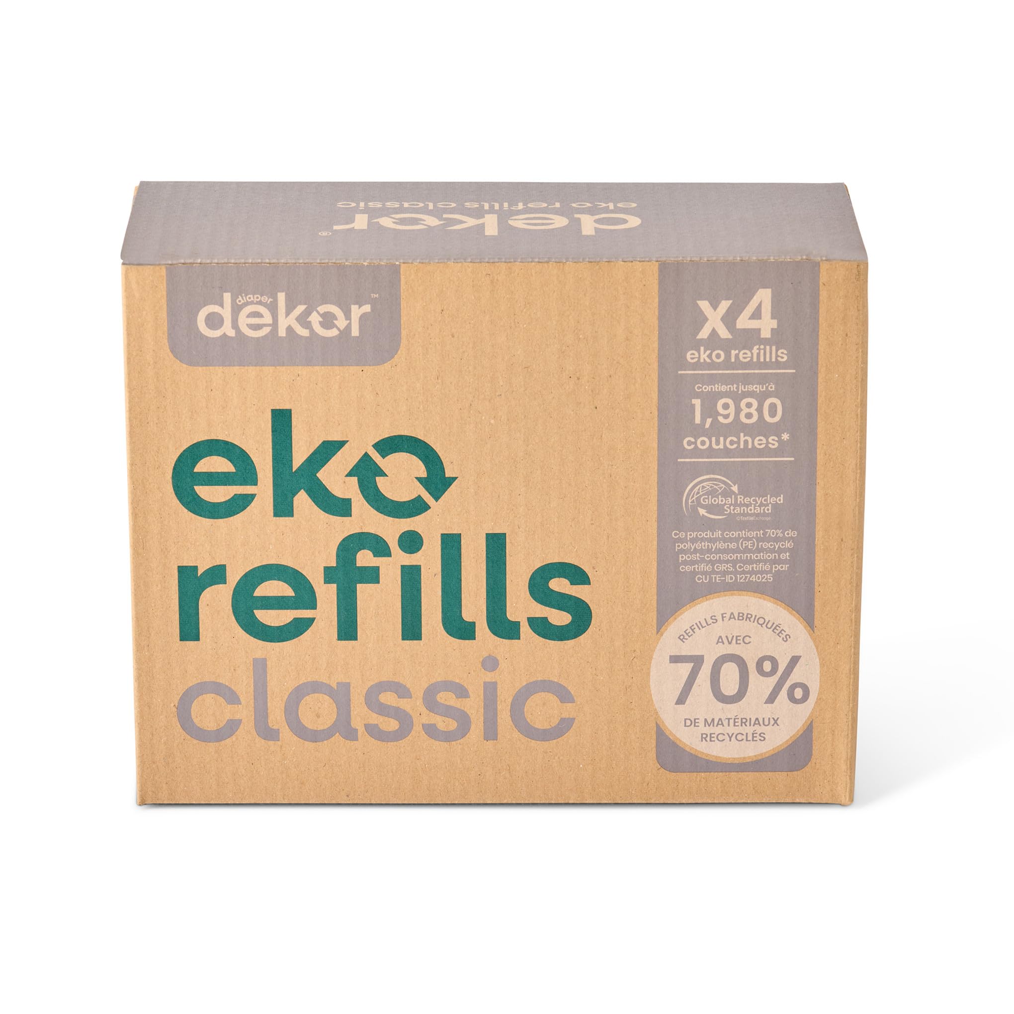 Diaper Dekor CLASSIC Diaper Pail Refills | 4 Count Unscented | Exclusive End-of-