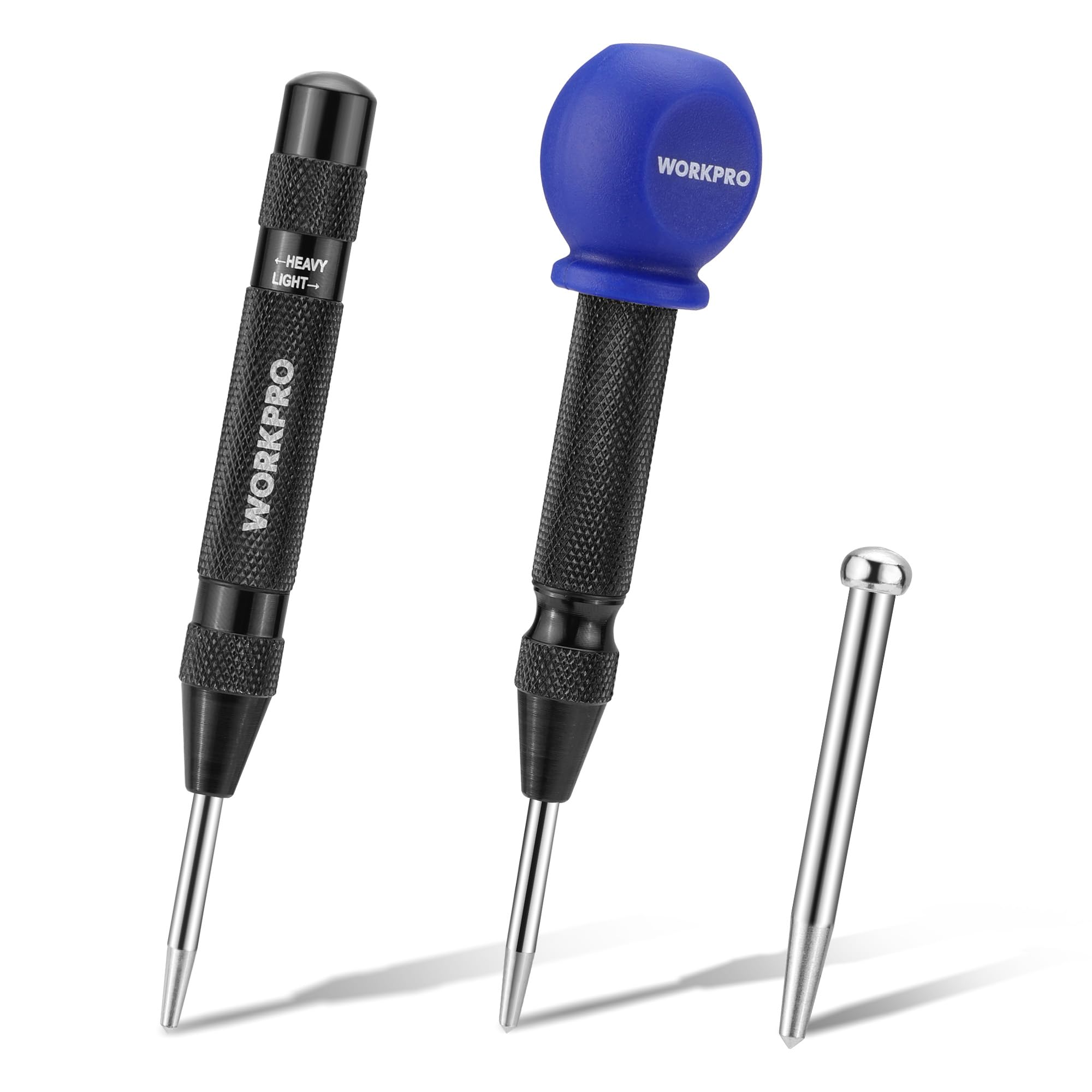 WORKPRO 2PCS Automatic Center Punch, Adjustable Spring Loaded Center Punch | Ext