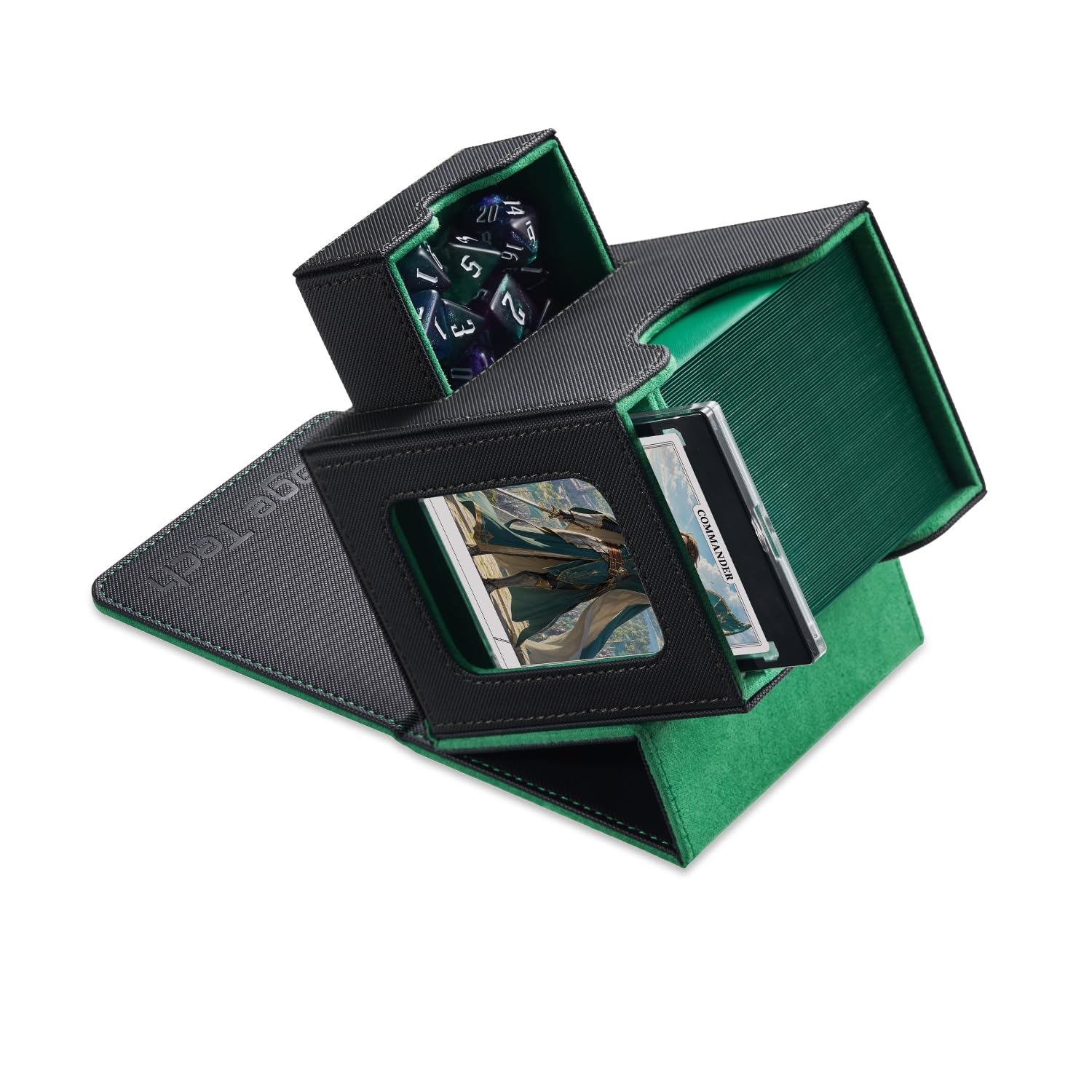 Mage Tech Card Deck Box for MTG Commander - Patented Design, Commander Display, 
