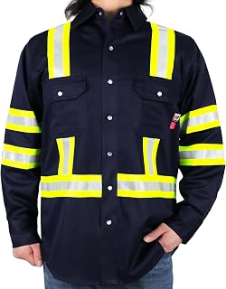 VATRENUS FR Shirts Mens Fire Resistant Fire Resistant 100% Cotton Pre-Shrunk Work Shirt