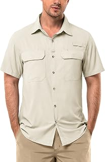 33,000ft Men's Short Sleeve Shirt UV Protection UPF50+ Quick Dry Casual Hiking Fishing Safari Travel Golf Shirt