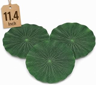 DOITOOL Lily Pads for Ponds, Artificial Floating Lotus Leaves 3 Realistic Lily Pads Ornaments for Pond, Pool, Aquarium, Water Decor (11x11 inch)