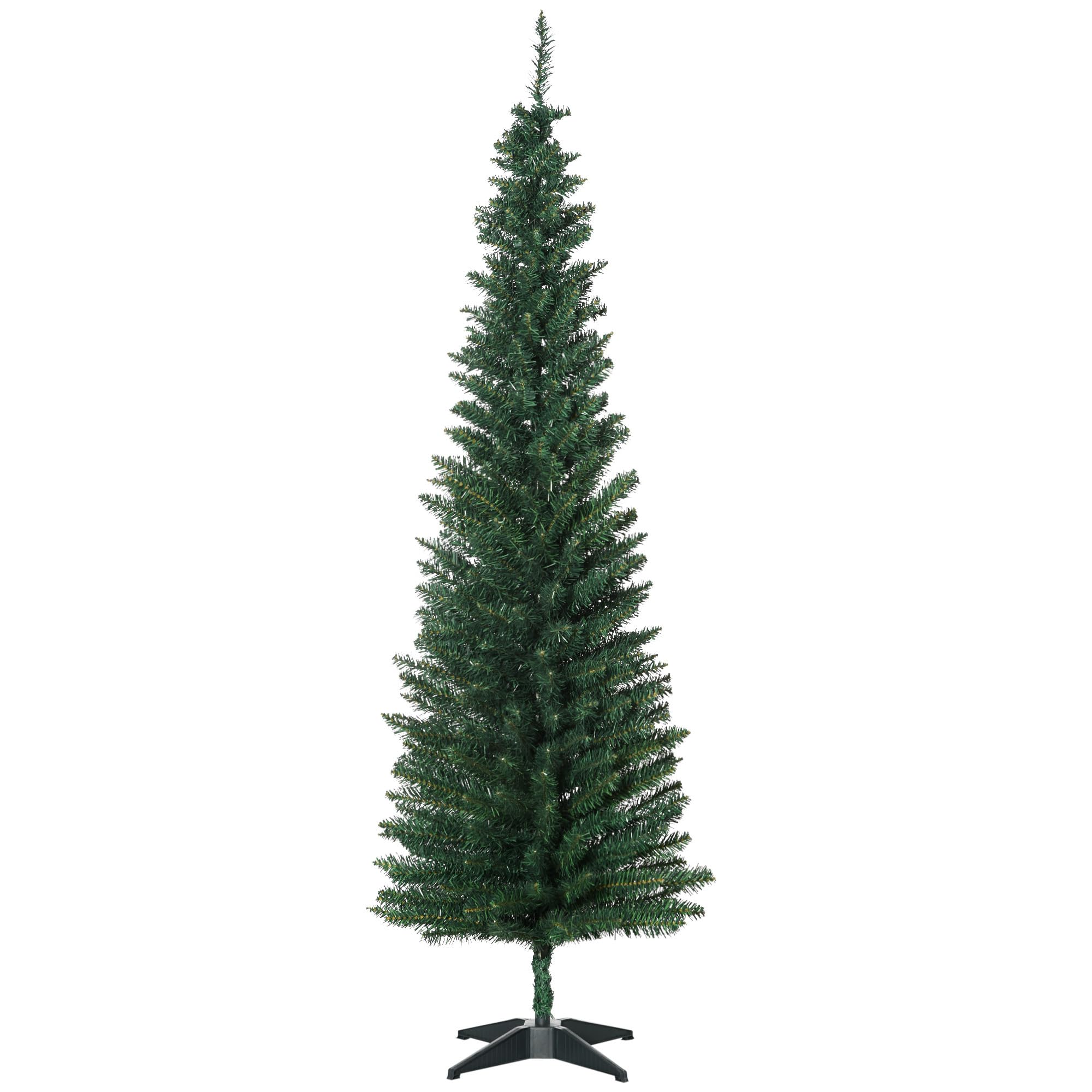 HOMCOM 6' Artificial Pencil Christmas Tree 390 Realistic Branch Tips Green | 499