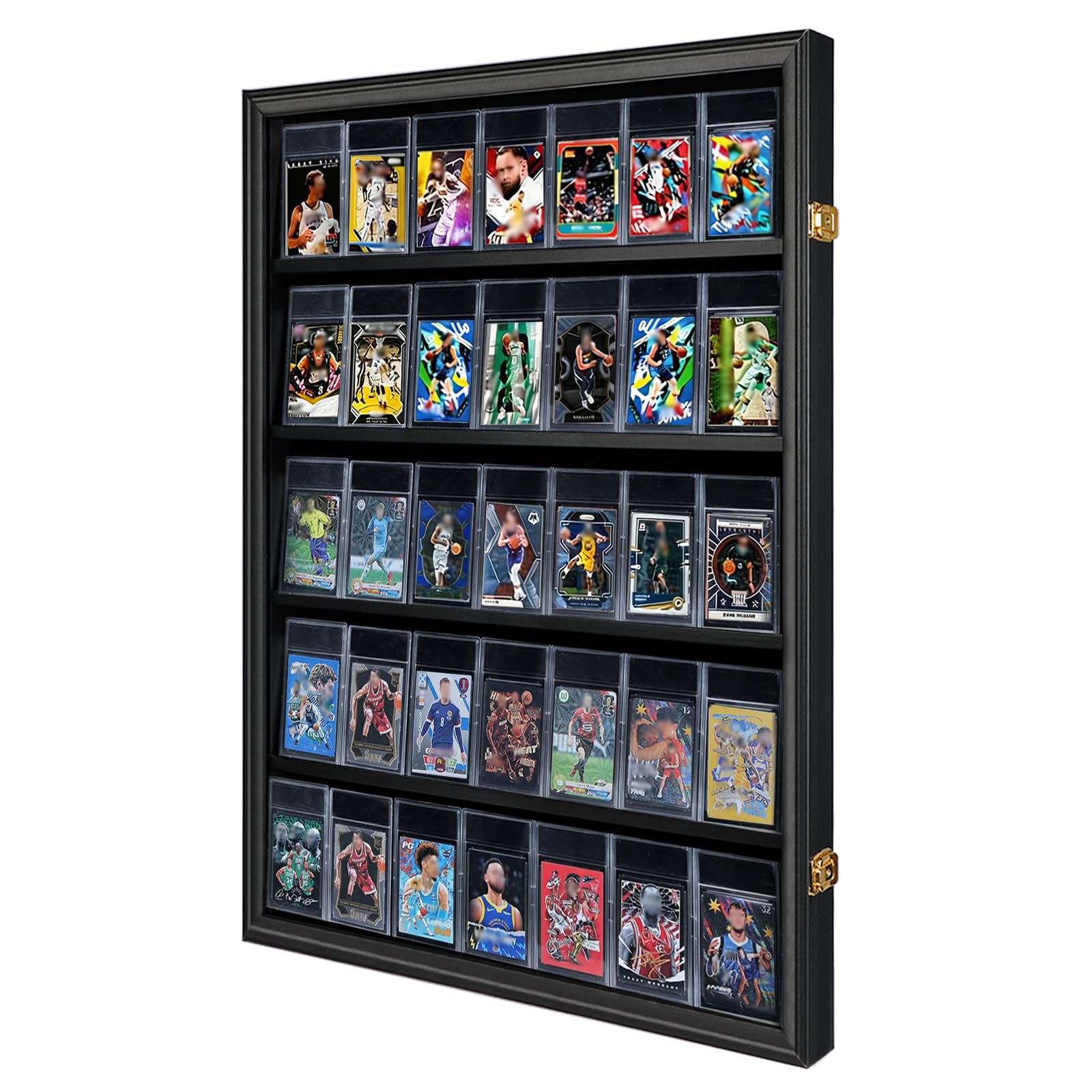 VERANI 35 Graded Sports Baseball Card Display Case Wall Mount Black | Lockable T