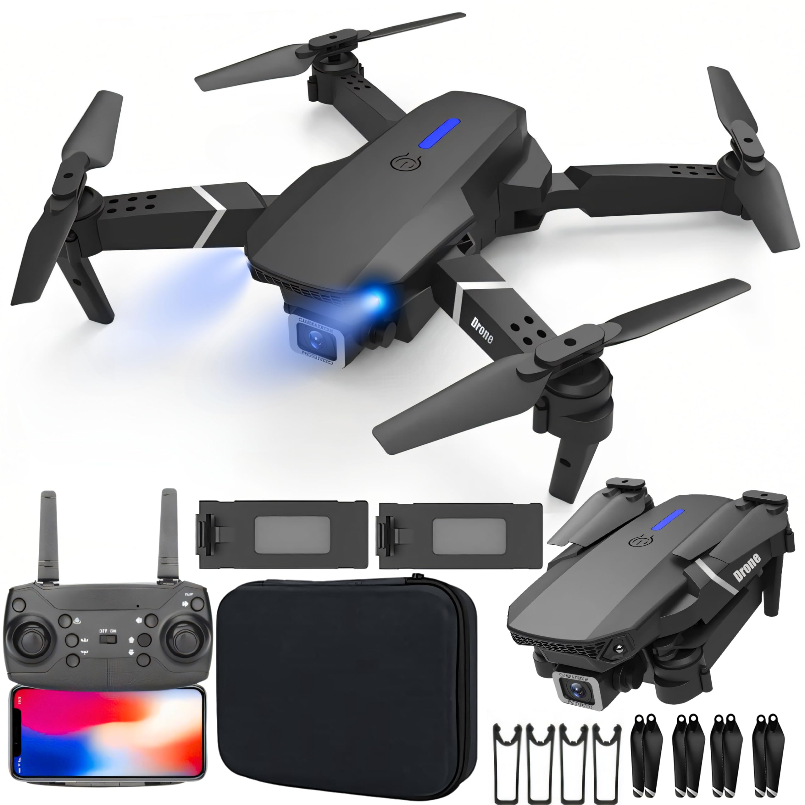 SGM-E88 4K Drone with Camera – Foldable Cameras Drone with Dual Camera Wifi RC Q