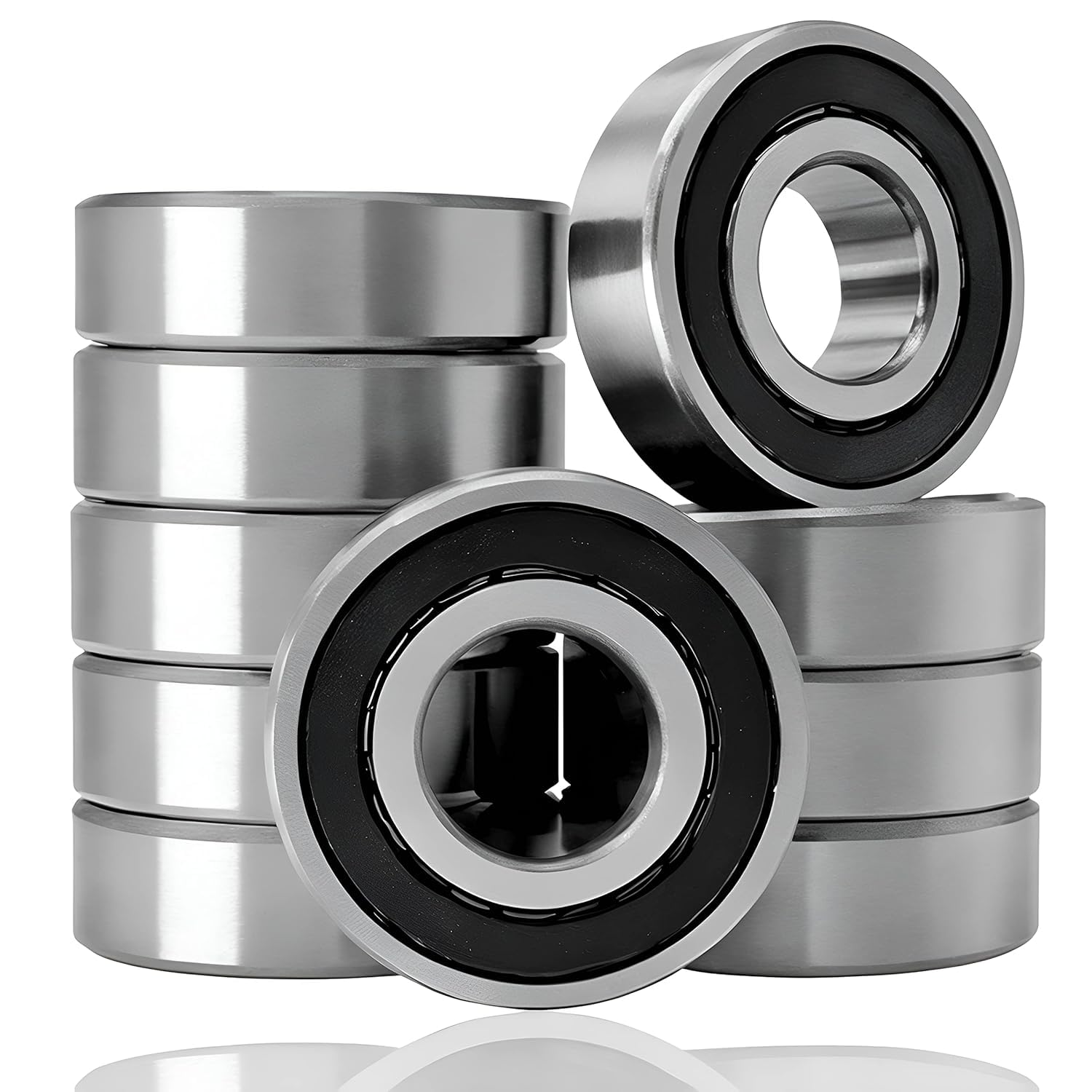 10 PCS 6203-2RS Double Rubber Seal Deep Groove Ball Bearings 17x40x12mm, Pre-Iub