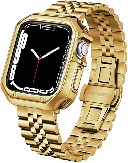 BINLUN Metal Band Compatible with Apple Watch 46mm 45mm 44mm 42mm 41mm 40mm 38mm 49mm Stainless Steel Bands with TPU Case Fit for iWatch Series 11/10/9/8/7/SE2/SE/6 /5/4 3/2/1/SE3/Ultra