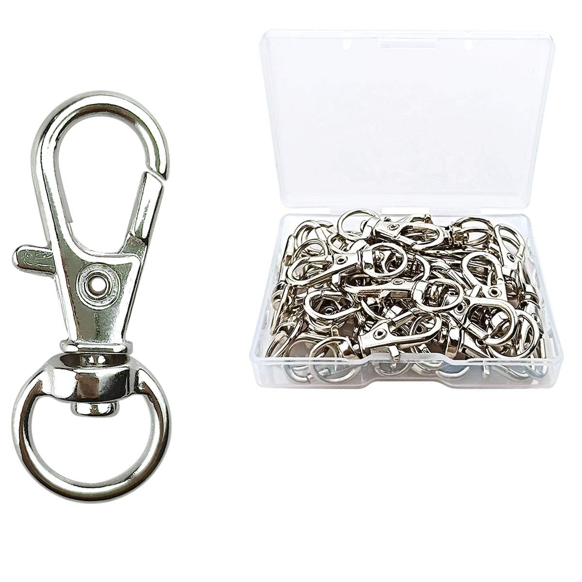 30 Pcs Metal Swivel Lanyard Snap Hook, Key Chain Swivel Hook Lobster Claw Clasp 