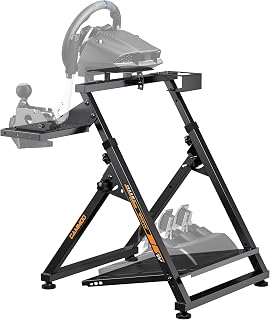 CAMMOO High Compatible Racing Wheel Stand Fits Handbrake, with Cup Holder | 31 Holes Wheel Panel, 26 Holes Shifter Panel, Foldable Sim Steering Racing Stand with Dual Anti-Slip, Wide Height Adjustment