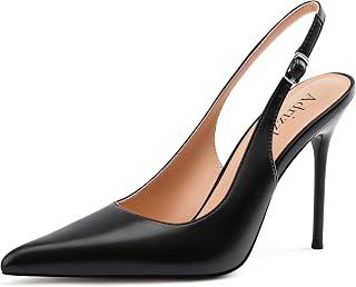 Adrizzlein Slingback Heels for Women Stiletto High Heels Pumps