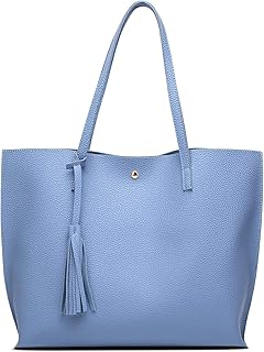 Dreubea Women's Soft Faux Leather Shoulder Bag with Large Tassels and Large Capacity