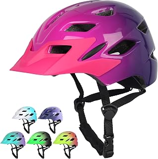 Bavilk Kids Bike Helmet with LED Light for Youth Teen Toddler Boys Girls | Adjustable with Detachable Visor for Age 3-5-8-10-12-14,Safety Certified Multi-Sport for Bicycle Scooter Skateboard