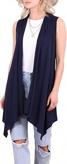 Popana Women's Plus Size Summer Sleeveless Open Front Lightweight Cardigan