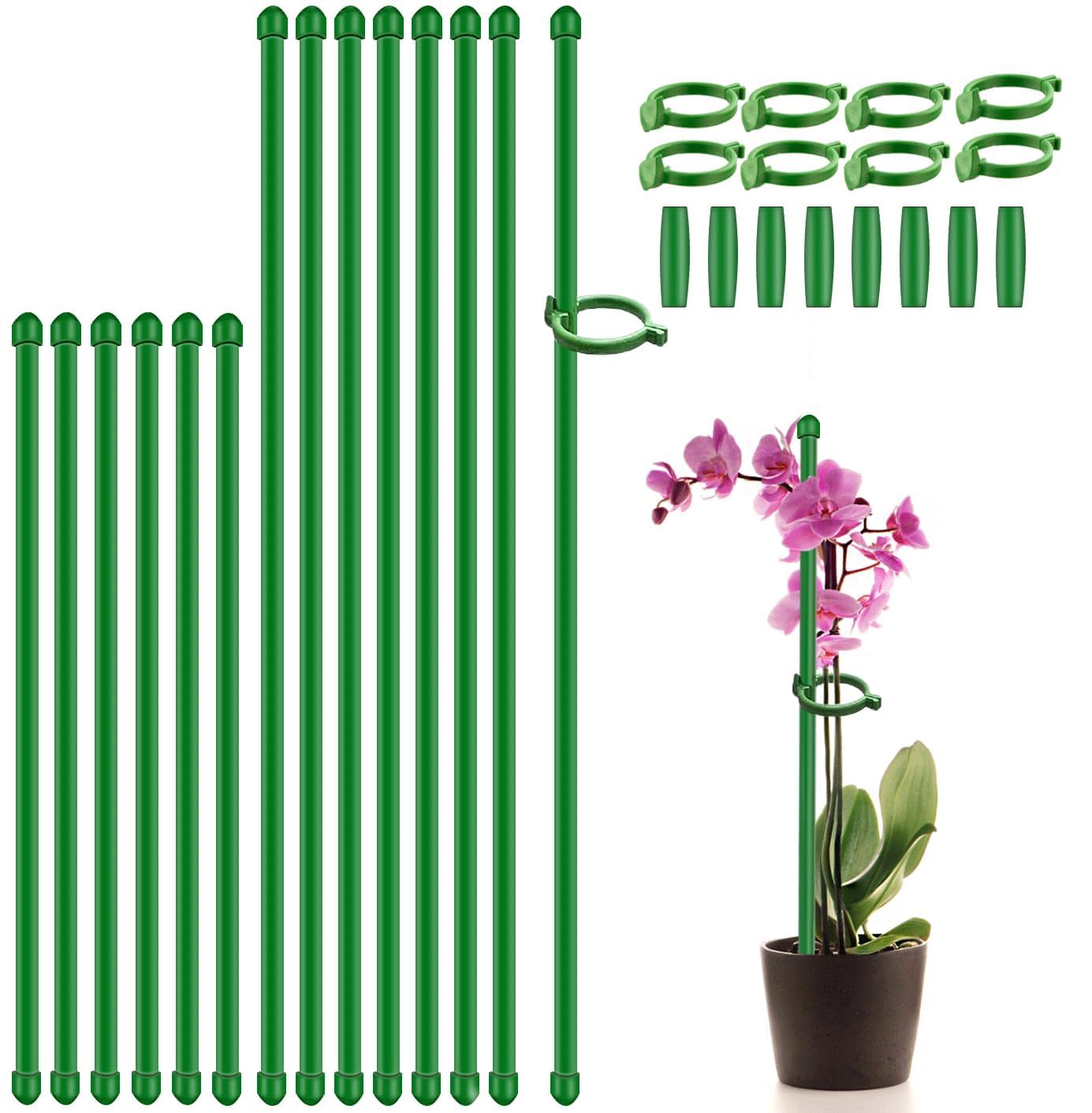 Plant Stakes 17inch &11inch SupKing Adjustable Length Plant Support Stake 16Pcs 