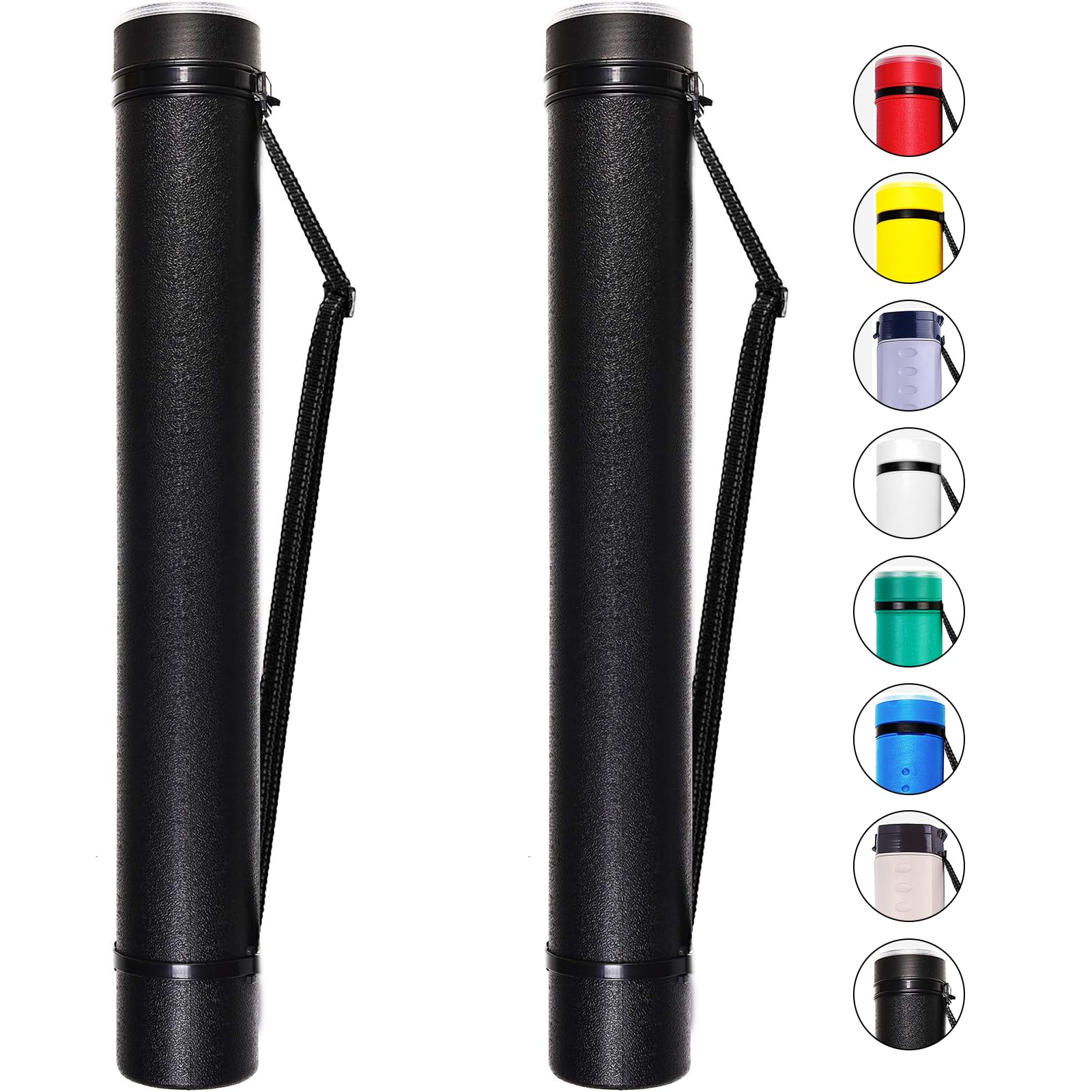 CalPalmy 2-Pack Extendable Poster Tubes Expand from 24.5” to 40” with Shoulder S