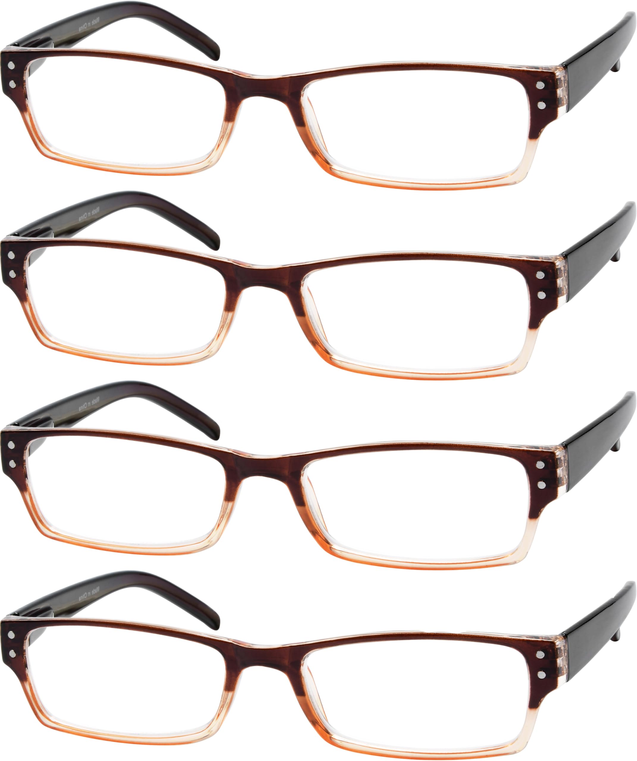 Eyekepper Reading Glasses Women 3.50, Readers for Men, 4 Pack Brown