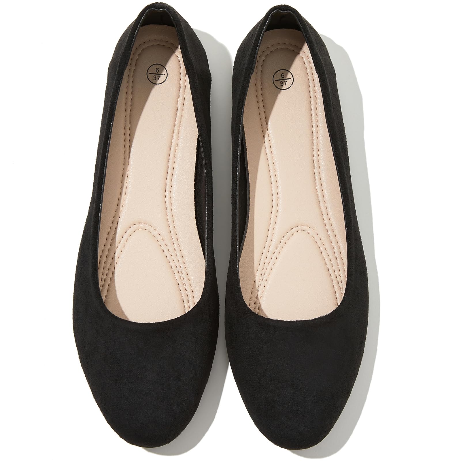 Shupua Flats for Women Round Toe Black Ballet Flats Dressy Work Shoes | Comforta