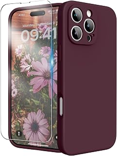 for iPhone 16 Pro Case with Screen Protector, Plum