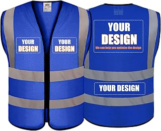 BeautyWill Custom Safety Vest Customized Logo Class 2 High Visibility Reflective Vest with Pockets Construction workwear