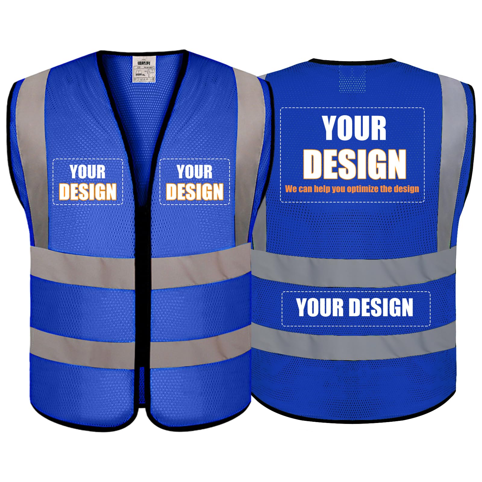 BeautyWill Custom Safety Vest Customized Logo Class 2 High Visibility Reflective