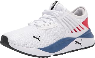 Puma Men's Pacer Future Sneaker, White-High Risk Red, 5